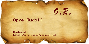 Opre Rudolf névjegykártya